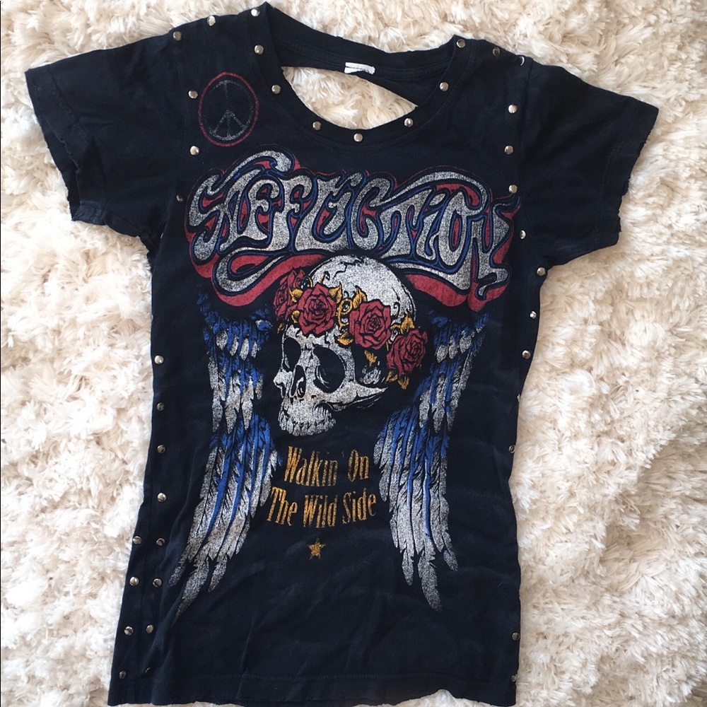 Vintage Affliction distressed T-shirt small